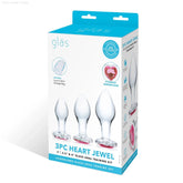 Heart Jeweled Glass Butt Plugs Set-French Quarter Lingerie